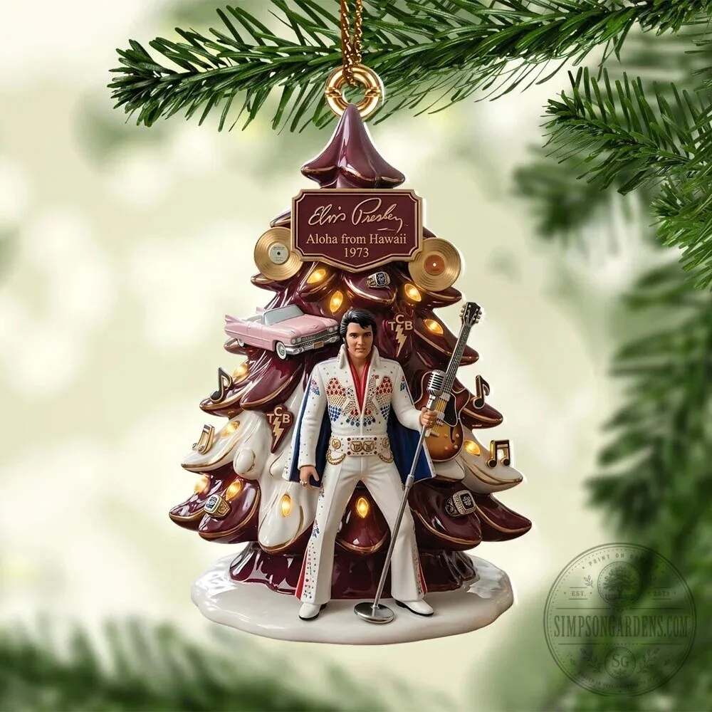 Elvis Presley Aloha From Hawaii 1973 Christmas Tree Ornament