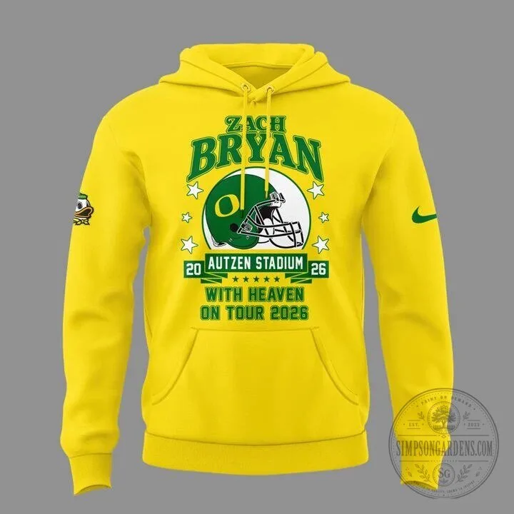 Zach Bryan With Heaven On Tour 2026 Autzen Stadium Yellow Hoodie 11 Zach Bryan With Heaven On Tour 2026 Autzen Stadium Yellow Hoodie