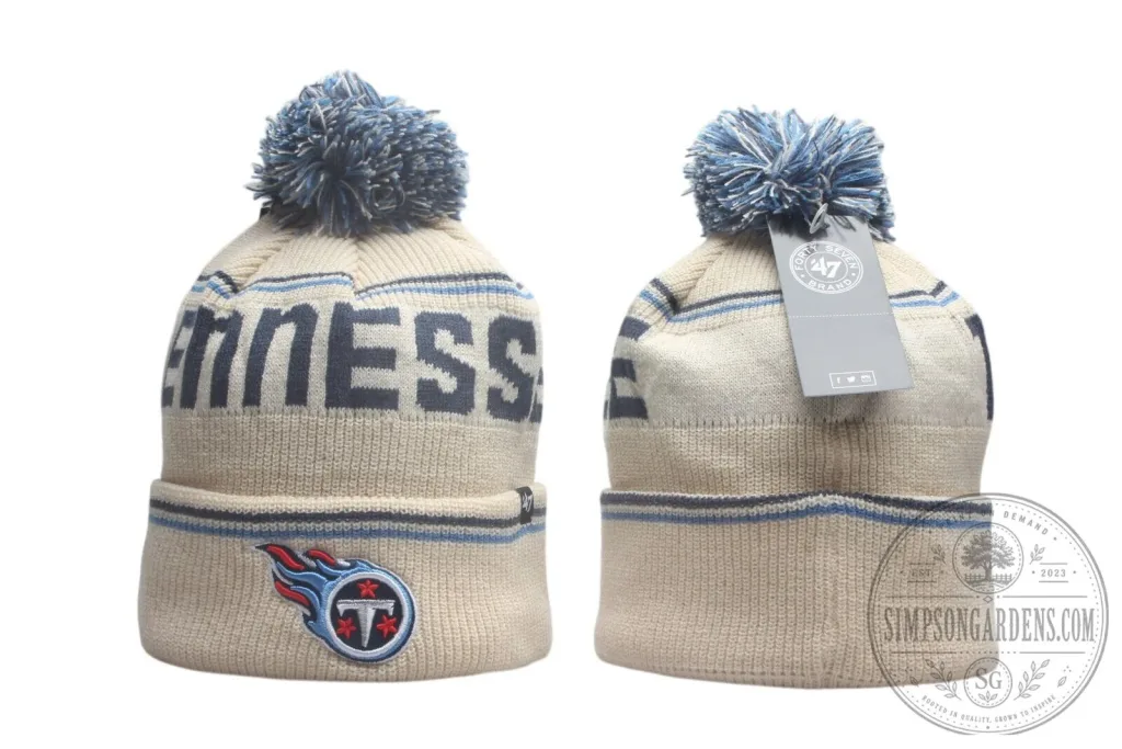 Tennessee Titans Cream Cuffed Knit Pom Pom Beanie Hat Tennessee Titans Cream Cuffed Knit Pom Pom Beanie Hat