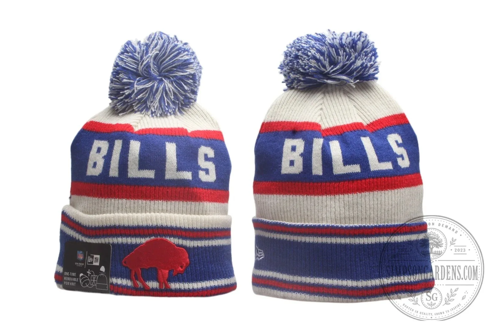 Buffalo Bills Knit Beanie Hat with Pom Pom and Embroidered Logo 7 Buffalo Bills Knit Beanie Hat with Pom Pom and Embroidered Logo