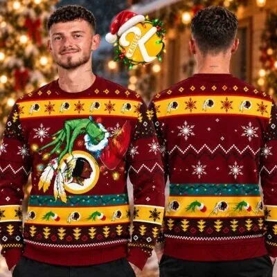 Washington Commanders Grinch Christmas Ugly Sweater Holiday Sweatshirt