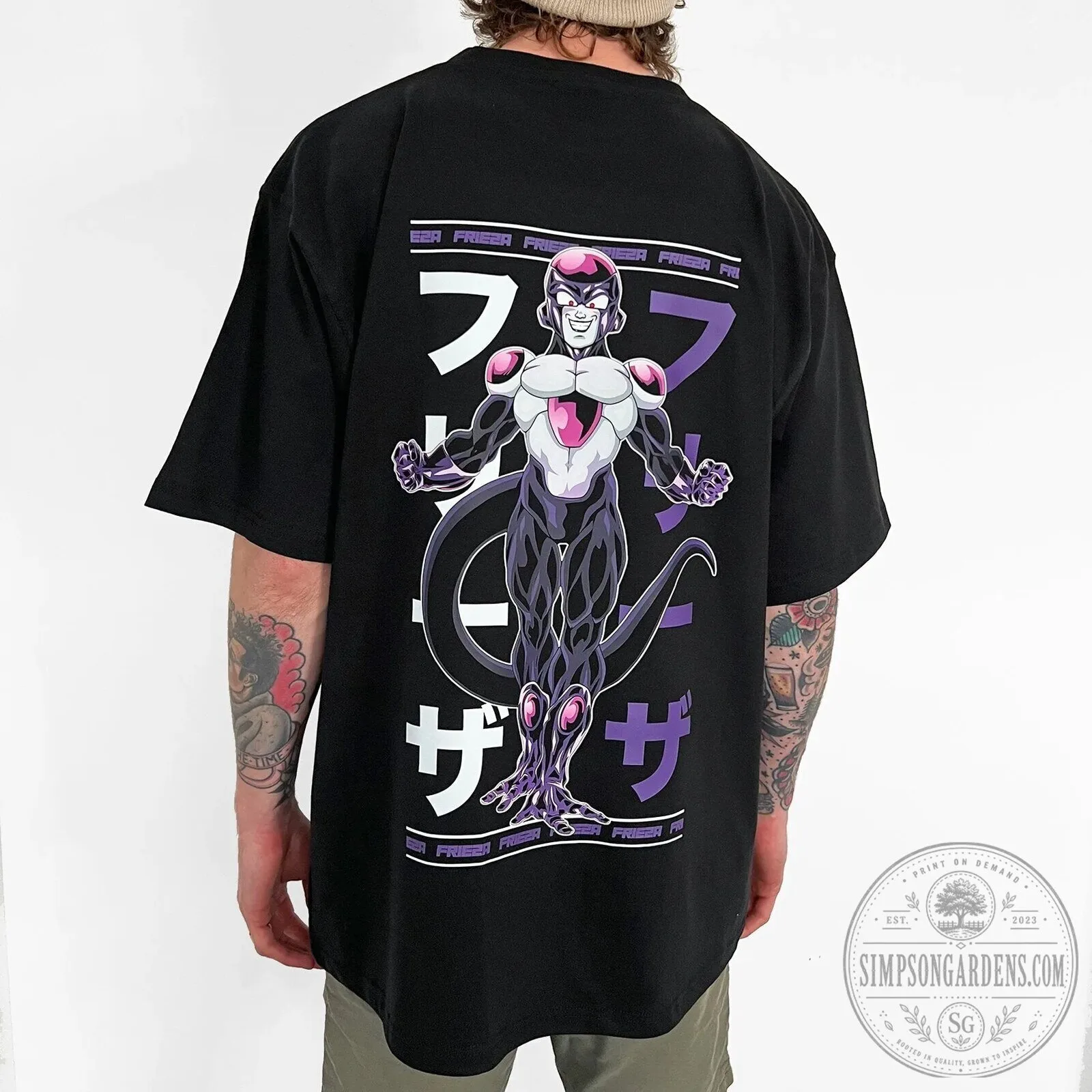 Dragon Ball Z Frieza Anime Graphic Black Oversized T-Shirt