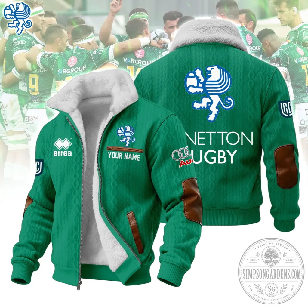Benetton Rugby Team Green Winter Fleece Jacket Benetton Rugby Team Green Winter Fleece Jacket