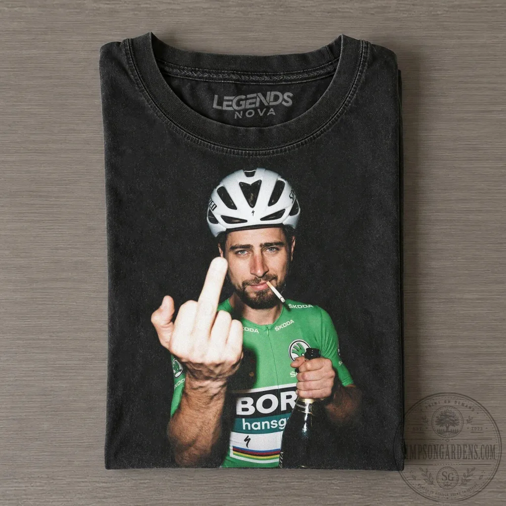 T-Shirt Featuring Peter Sagan as Tour de France Points King in Green Jersey T-Shirt Featuring Peter Sagan as Tour de France Points King in Green Jersey