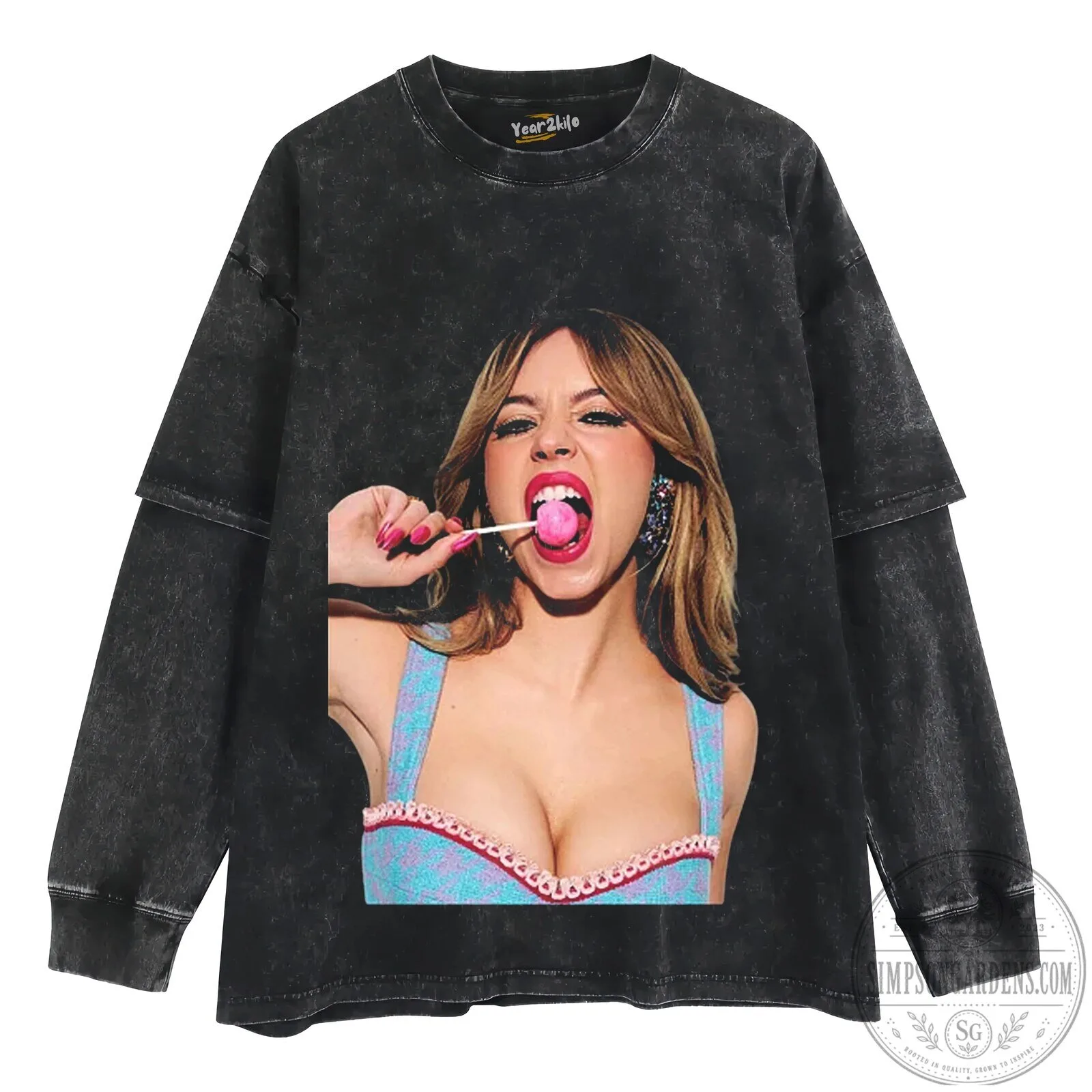 Sydney Sweeney Lollipop Black Graphic T-Shirt 19 Sydney Sweeney Lollipop Black Graphic T-Shirt