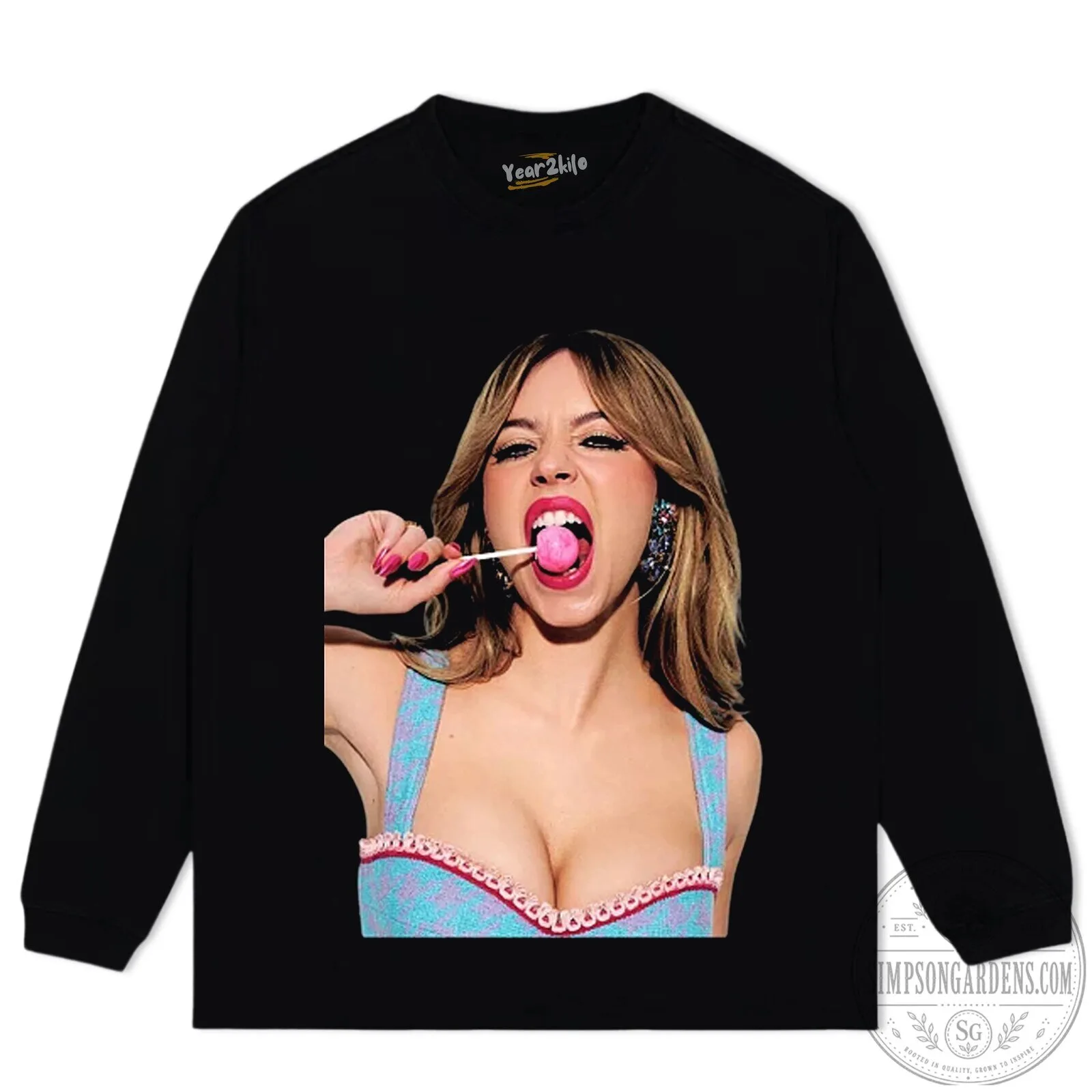 Sydney Sweeney Lollipop Black Graphic T-Shirt 20 Sydney Sweeney Lollipop Black Graphic T-Shirt