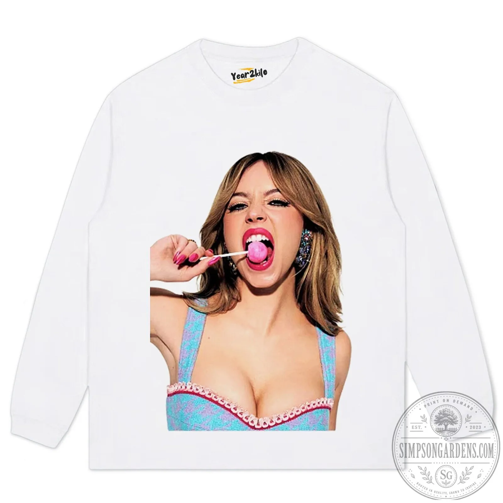 Sydney Sweeney Lollipop Black Graphic T-Shirt 22 Sydney Sweeney Lollipop Black Graphic T-Shirt