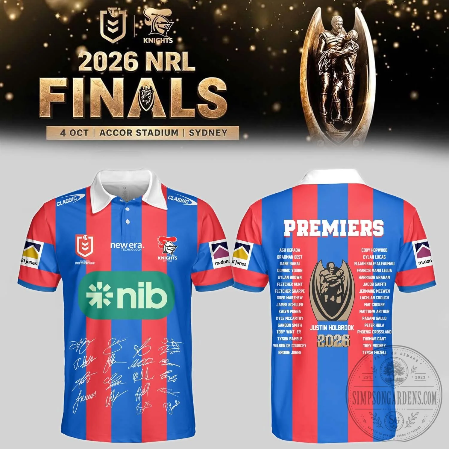 Newcastle Knights 2026 NRL Premiers Champions Rugby League Polo Shirt 2 Newcastle Knights 2026 NRL Premiers Champions Rugby League Polo Shirt