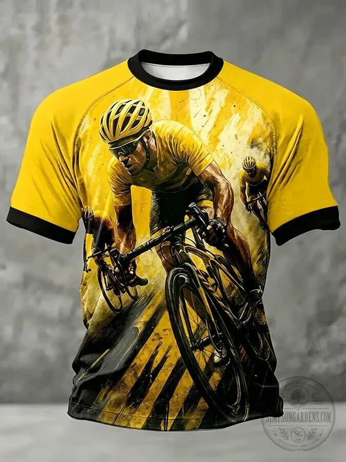 Tour de France Cycling Race Yellow Jersey Graphic T-Shirt for Men 5 Tour de France Cycling Race Yellow Jersey Graphic T-Shirt for Men