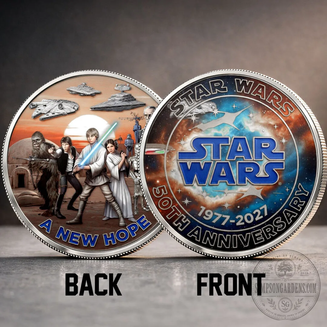 Star Wars 50th Anniversary A New Hope Commemorative Coin Collectible 11 Star Wars 50th Anniversary A New Hope Commemorative Coin Collectible