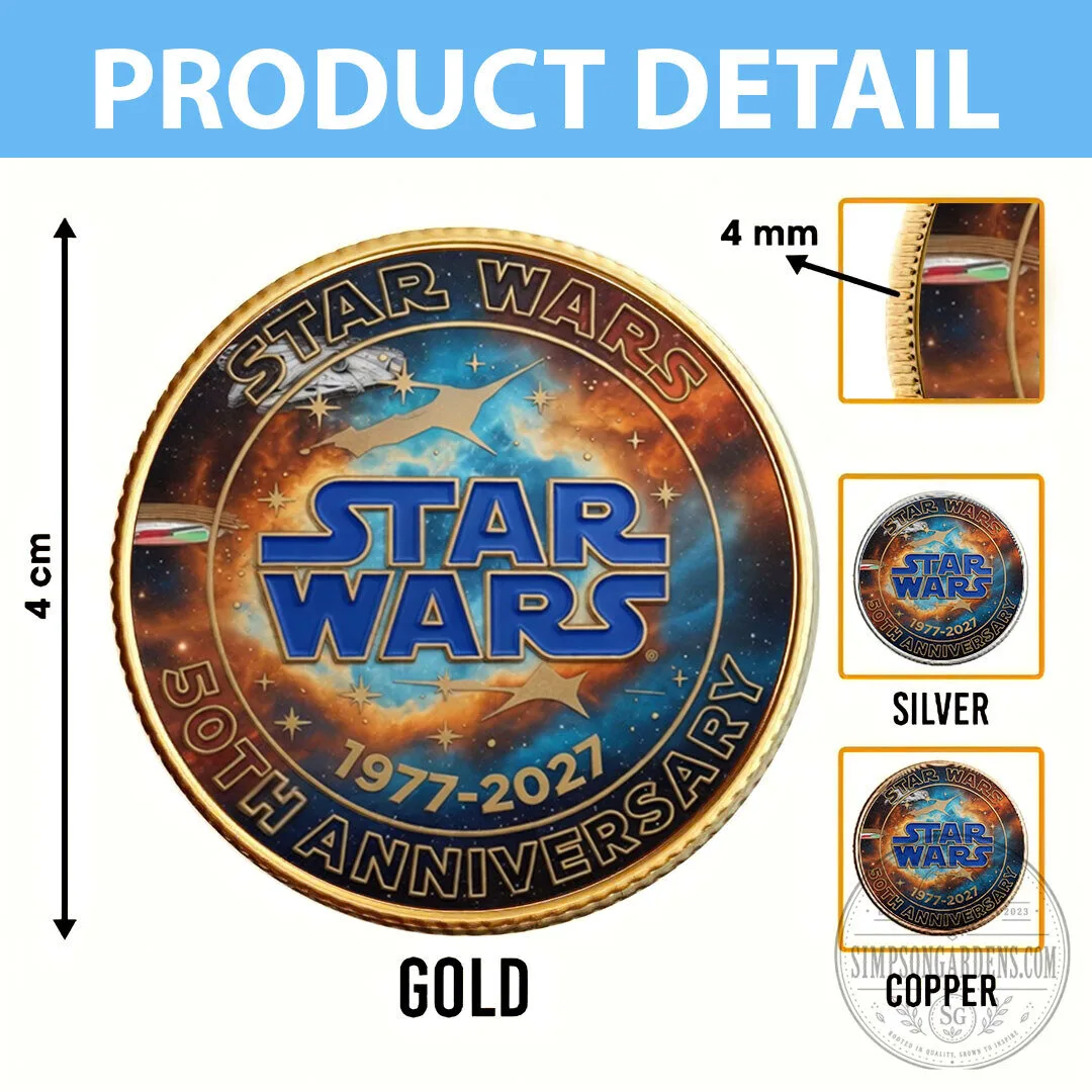 Star Wars 50th Anniversary A New Hope Commemorative Coin Collectible 15 Star Wars 50th Anniversary A New Hope Commemorative Coin Collectible