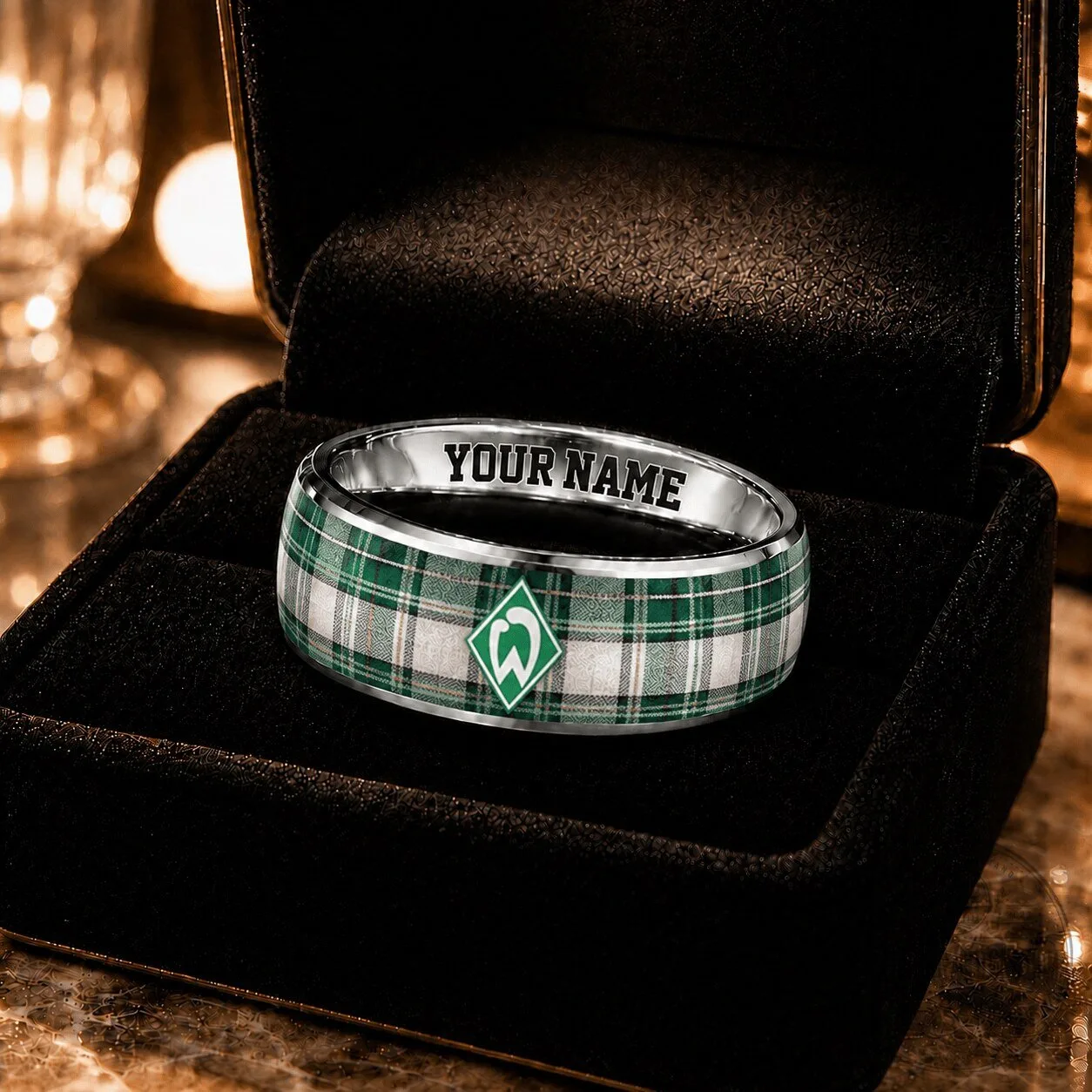 SV Werder Bremen Bundesliga Plaid Pattern Custom Name Ring for Fan 5 SV Werder Bremen Bundesliga Plaid Pattern Custom Name Ring for Fan