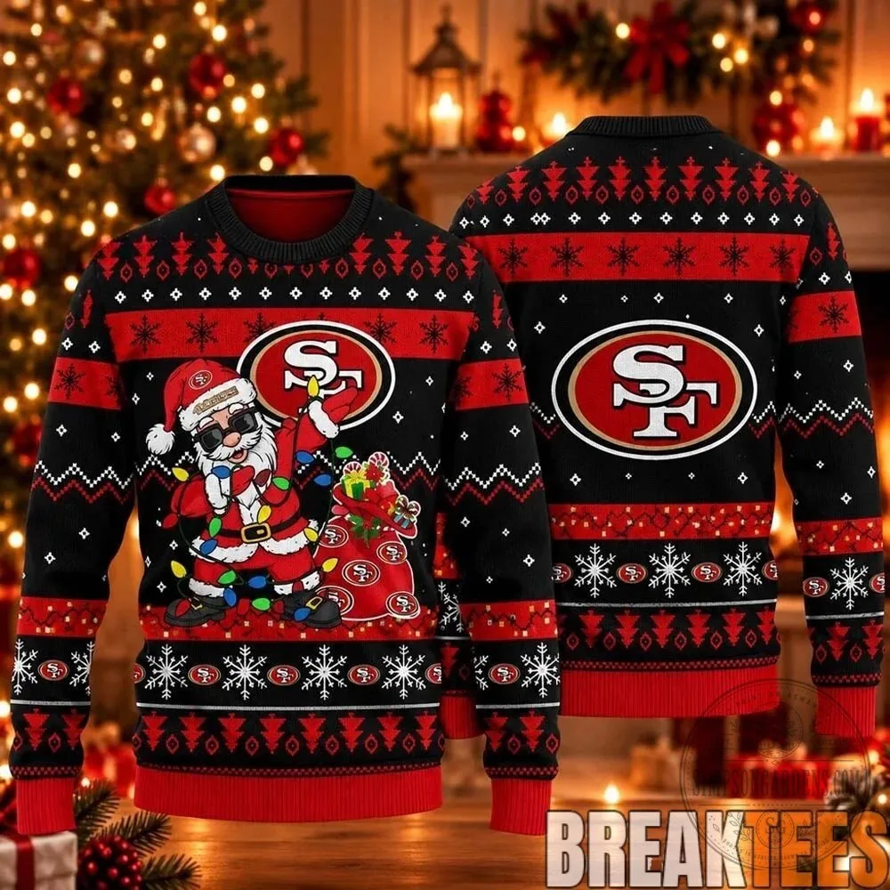 San Francisco 49ers Santa Claus Dabbing Christmas Holiday Sweater