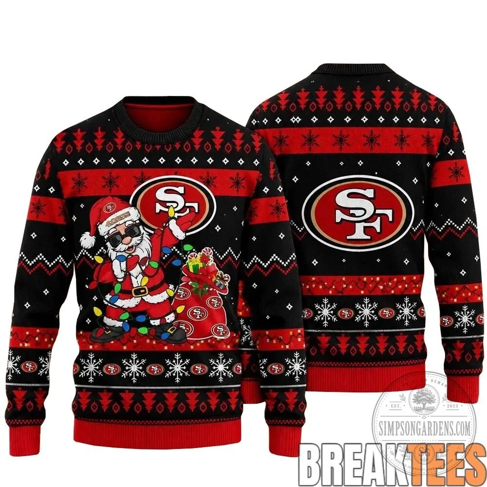 San Francisco 49ers Santa Claus Dabbing Christmas Holiday Sweater 8 San Francisco 49ers Santa Claus Dabbing Christmas Holiday Sweater