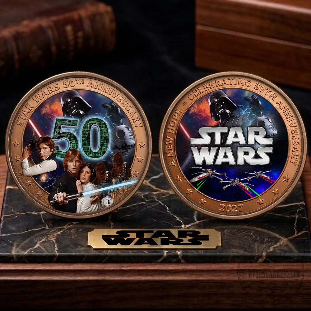 Star Wars 50th Anniversary Commemorative Coin Collectible 6 Star Wars 50th Anniversary Commemorative Coin Collectible
