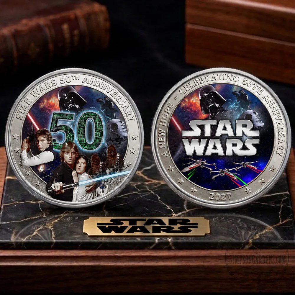 Star Wars 50th Anniversary Commemorative Coin Collectible 7 Star Wars 50th Anniversary Commemorative Coin Collectible