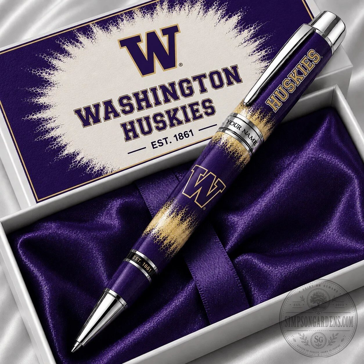 Washington Huskies NCAA College Sports Team Ballpoint Pen Gift Set