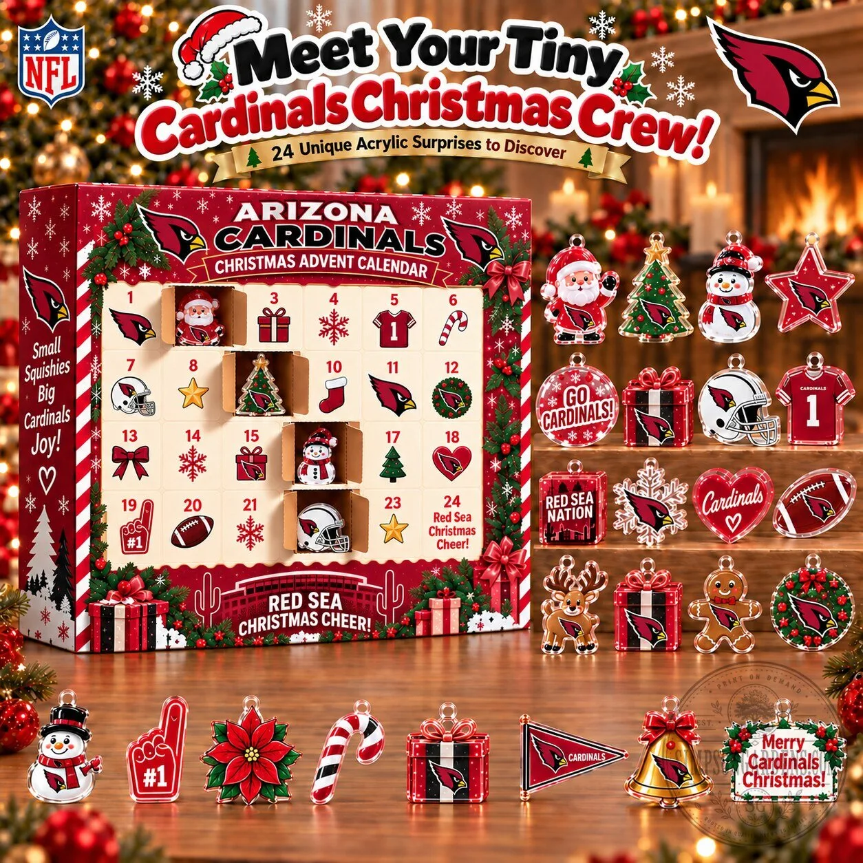 Arizona Cardinals NFL Christmas Advent Calendar Blind Box