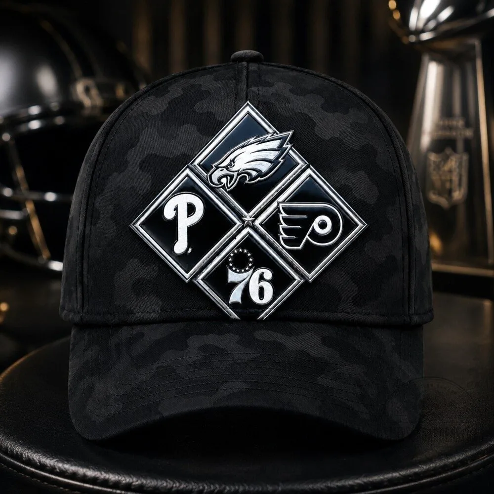 Philadelphia Sports Teams Diamond Logo Black Camouflage Classic Baseball Cap Hat 15 Philadelphia Sports Teams Diamond Logo Black Camouflage Classic Baseball Cap Hat