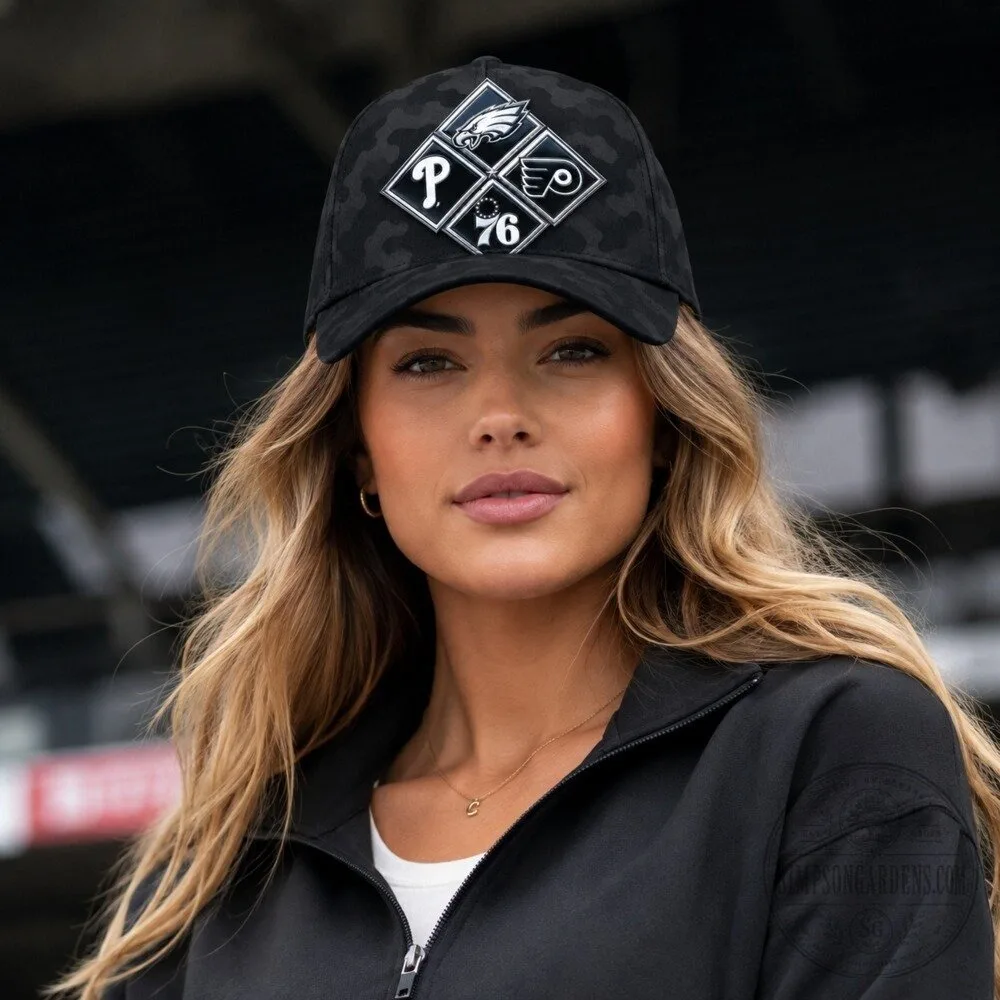 Philadelphia Sports Teams Diamond Logo Black Camouflage Classic Baseball Cap Hat 19 Philadelphia Sports Teams Diamond Logo Black Camouflage Classic Baseball Cap Hat