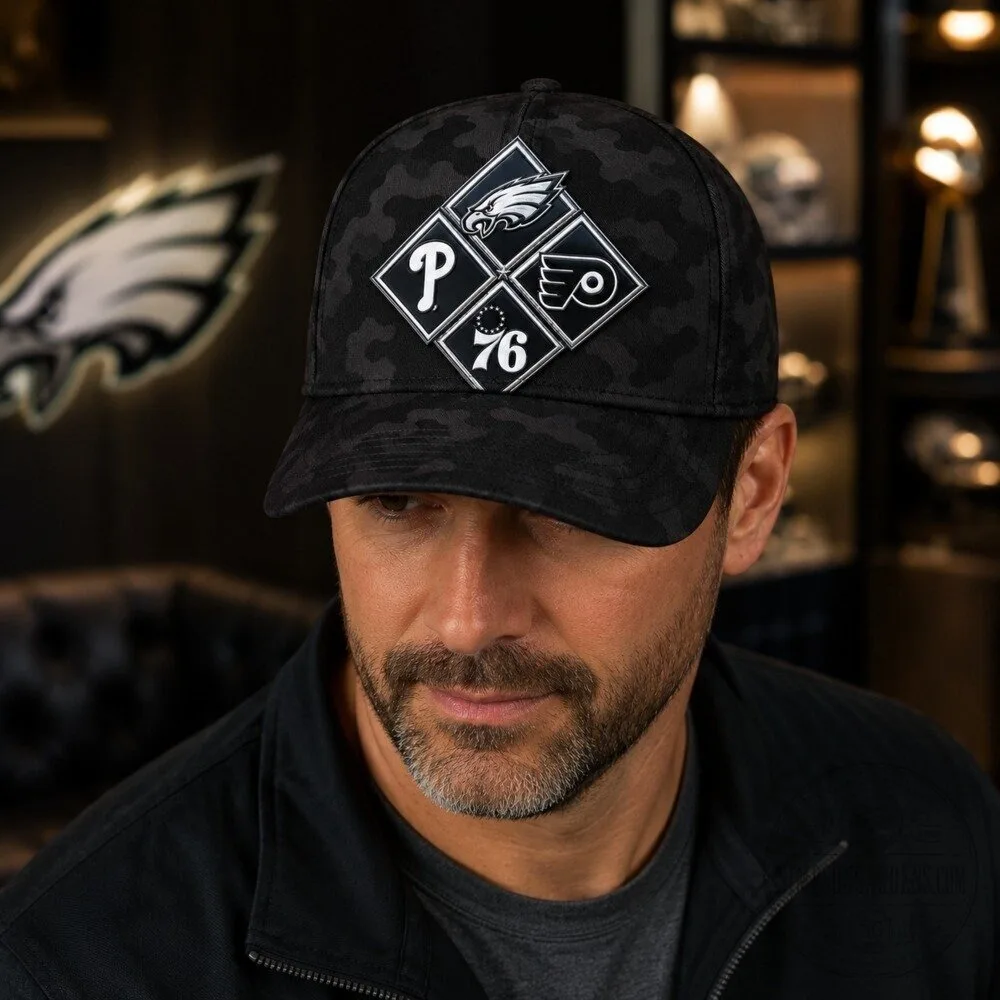 Philadelphia Sports Teams Diamond Logo Black Camouflage Classic Baseball Cap Hat 20 Philadelphia Sports Teams Diamond Logo Black Camouflage Classic Baseball Cap Hat