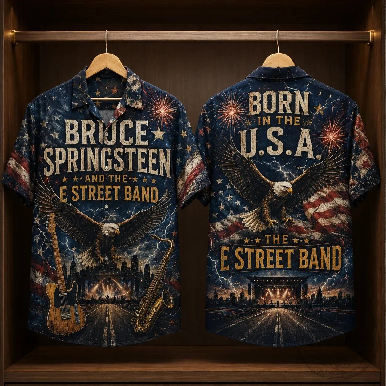 Bruce Springsteen and The E Street Band Born In The USA Hawaiian Shirt