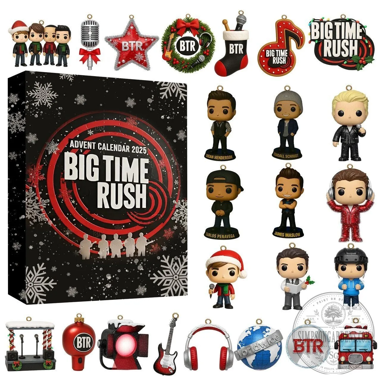 Big Time Rush 2025 Advent Calendar with Funko Pop Ornaments 2 Big Time Rush 2025 Advent Calendar with Funko Pop Ornaments