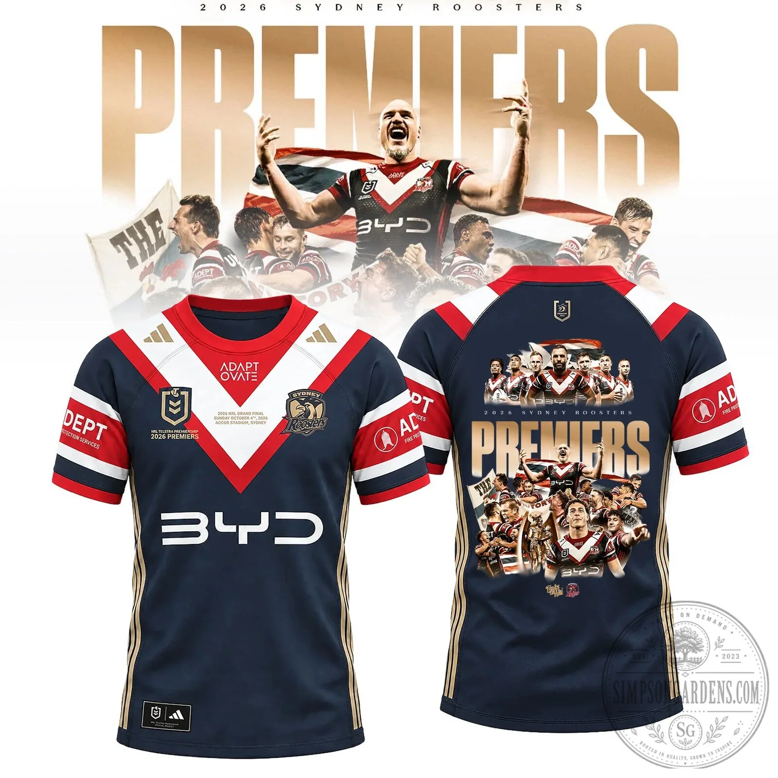 Sydney Roosters 2026 Premiers National Rugby League Championship Jersey