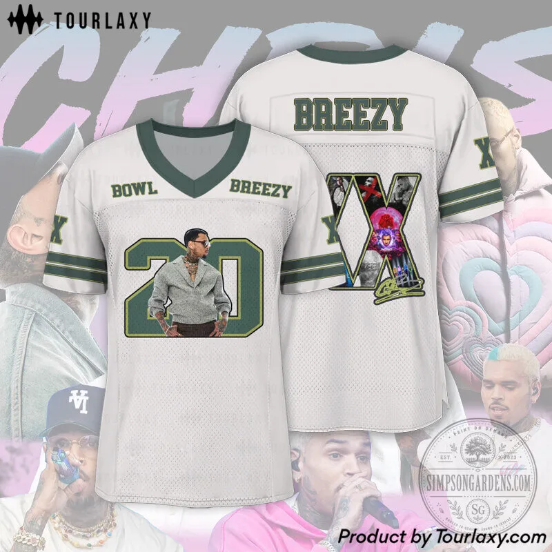 Chris Brown Breezy Number 20 Football Fan Jersey 1 Chris Brown Breezy Number 20 Football Fan Jersey