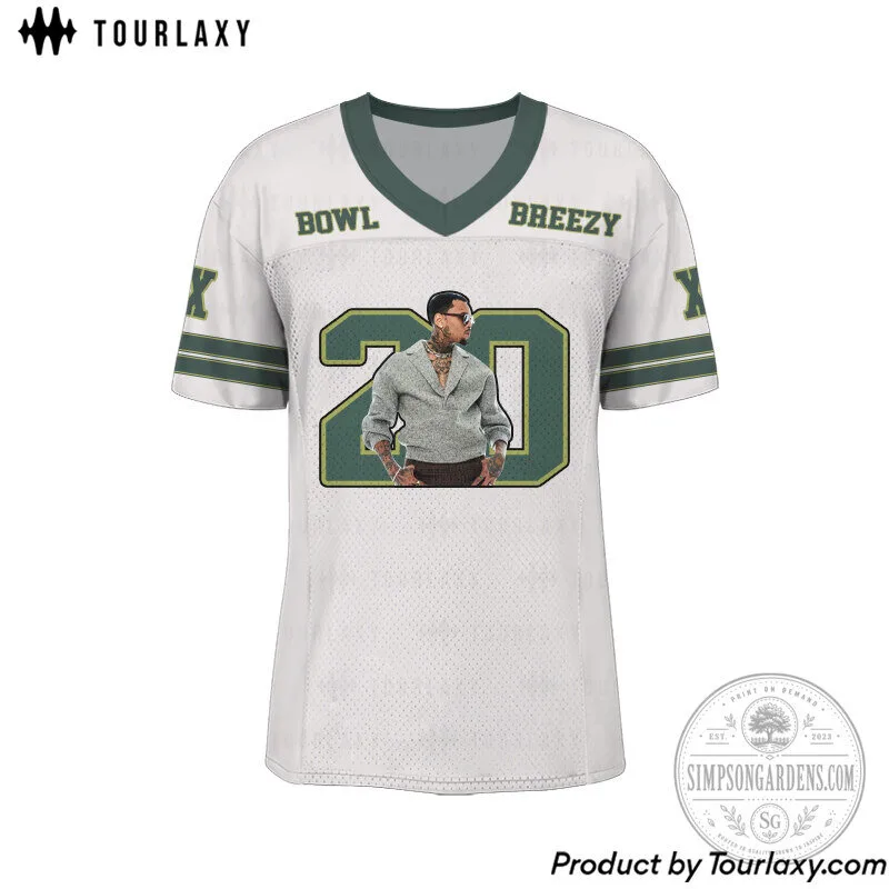 Chris Brown Breezy Number 20 Football Fan Jersey 8 Chris Brown Breezy Number 20 Football Fan Jersey