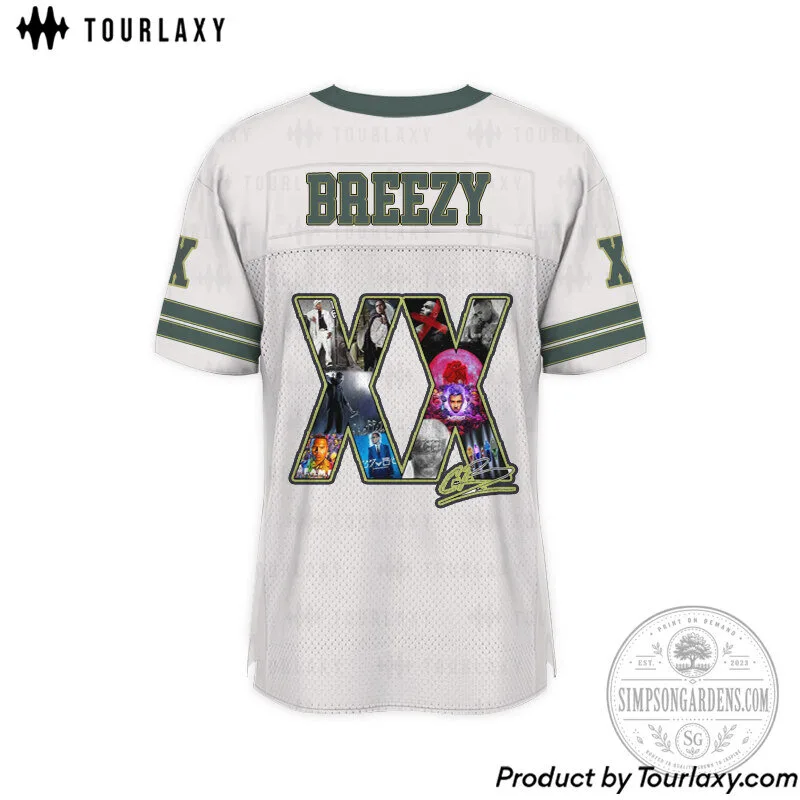 Chris Brown Breezy Number 20 Football Fan Jersey 9 Chris Brown Breezy Number 20 Football Fan Jersey