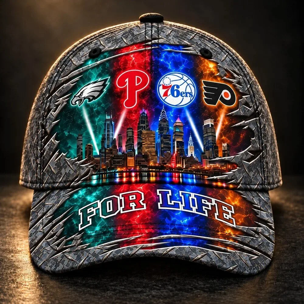 Philadelphia Sports Teams For Life City Skyline Diamond Plate Cap Hat 14 Philadelphia Sports Teams For Life City Skyline Diamond Plate Cap Hat