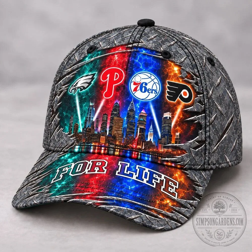 Philadelphia Sports Teams For Life City Skyline Diamond Plate Cap Hat 15 Philadelphia Sports Teams For Life City Skyline Diamond Plate Cap Hat