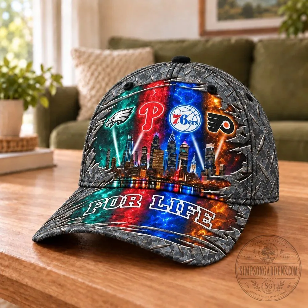 Philadelphia Sports Teams For Life City Skyline Diamond Plate Cap Hat 18 Philadelphia Sports Teams For Life City Skyline Diamond Plate Cap Hat
