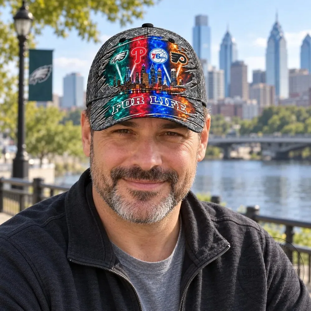 Philadelphia Sports Teams For Life City Skyline Diamond Plate Cap Hat 20 Philadelphia Sports Teams For Life City Skyline Diamond Plate Cap Hat