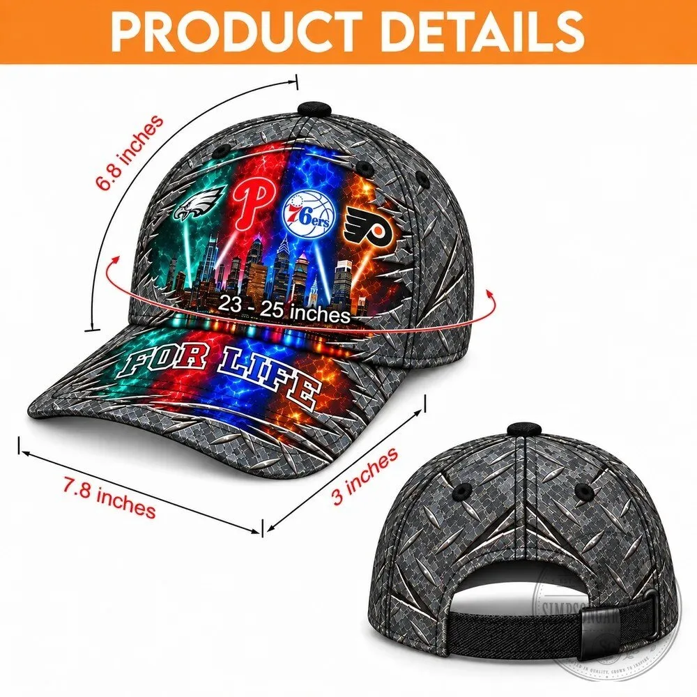 Philadelphia Sports Teams For Life City Skyline Diamond Plate Cap Hat 21 Philadelphia Sports Teams For Life City Skyline Diamond Plate Cap Hat