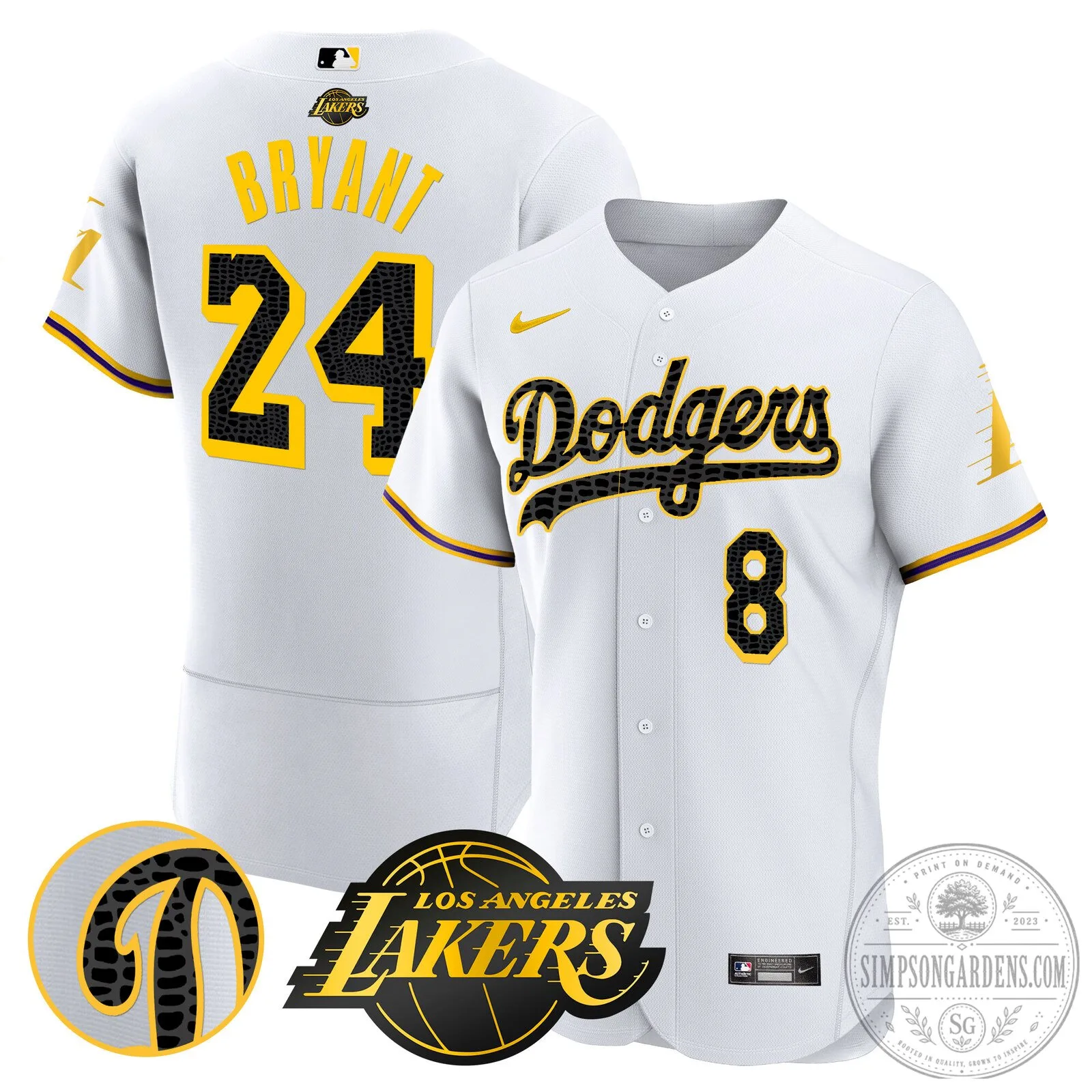 Los Angeles Dodgers Kobe Bryant Black Mamba Edition Baseball Jersey 60 Los Angeles Dodgers Kobe Bryant Black Mamba Edition Baseball Jersey