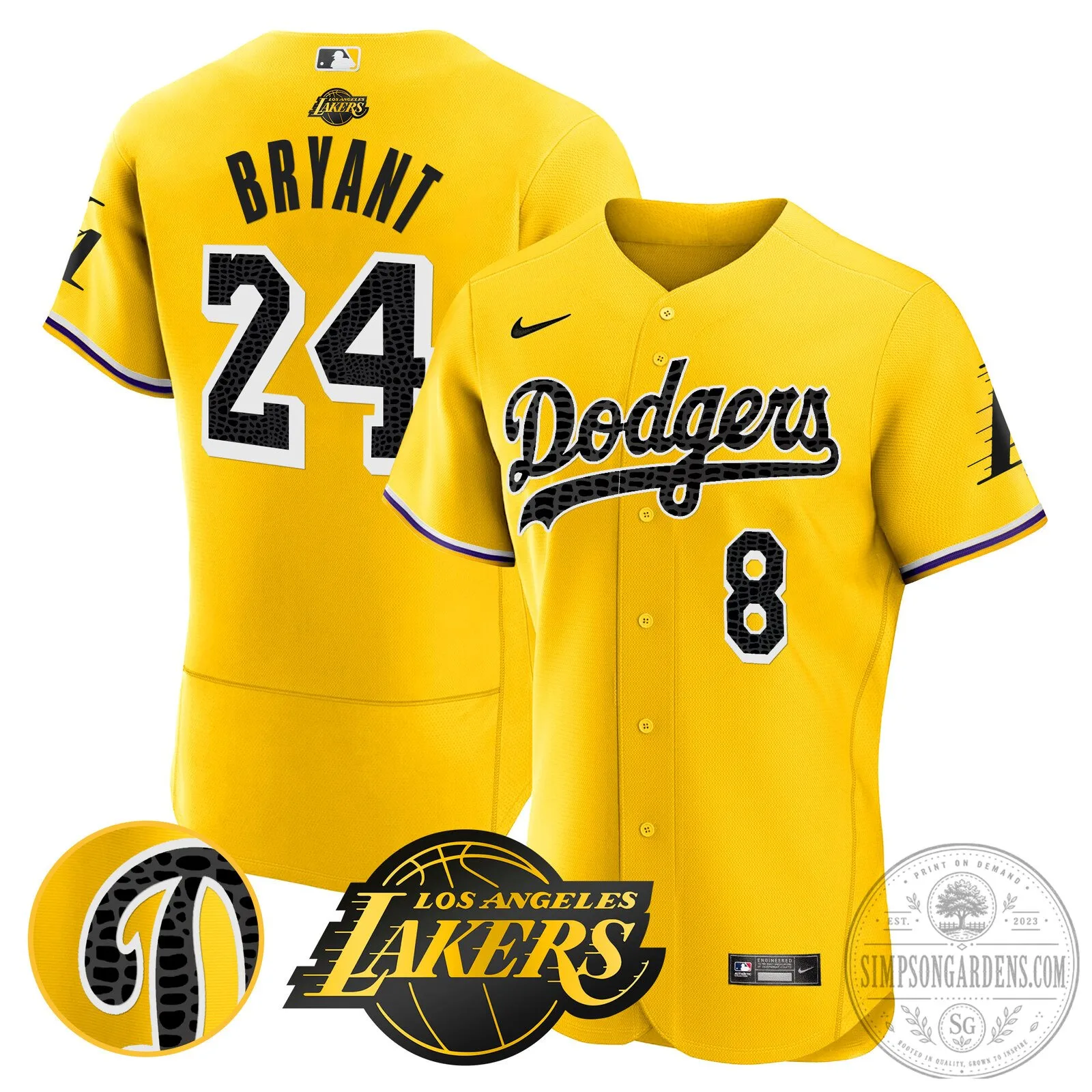 Los Angeles Dodgers Kobe Bryant Black Mamba Edition Baseball Jersey 76 Los Angeles Dodgers Kobe Bryant Black Mamba Edition Baseball Jersey