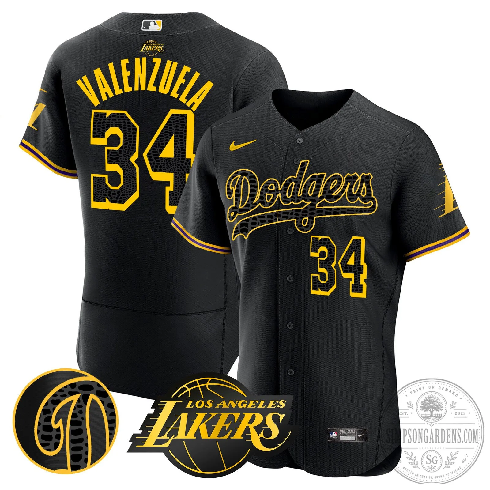 Los Angeles Dodgers Kobe Bryant Black Mamba Edition Baseball Jersey 96 Los Angeles Dodgers Kobe Bryant Black Mamba Edition Baseball Jersey