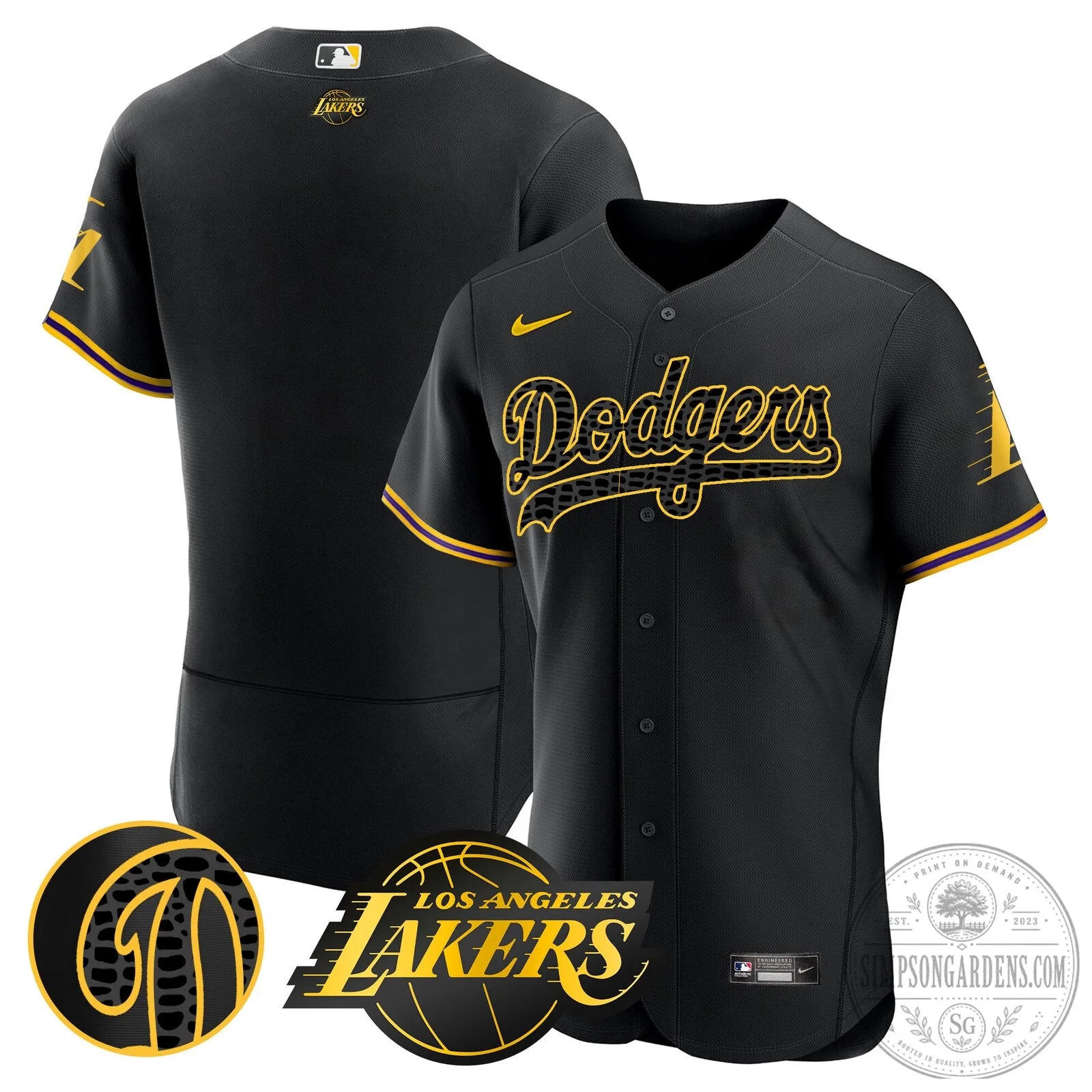 Los Angeles Dodgers Kobe Bryant Black Mamba Edition Baseball Jersey 99 Los Angeles Dodgers Kobe Bryant Black Mamba Edition Baseball Jersey