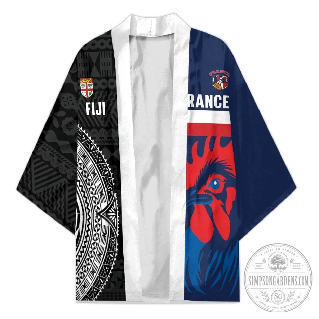 Fiji Rugby and France Rugby Flying Fijian Les Bleus Kimono Cardigan 1 Fiji Rugby and France Rugby Flying Fijian Les Bleus Kimono Cardigan