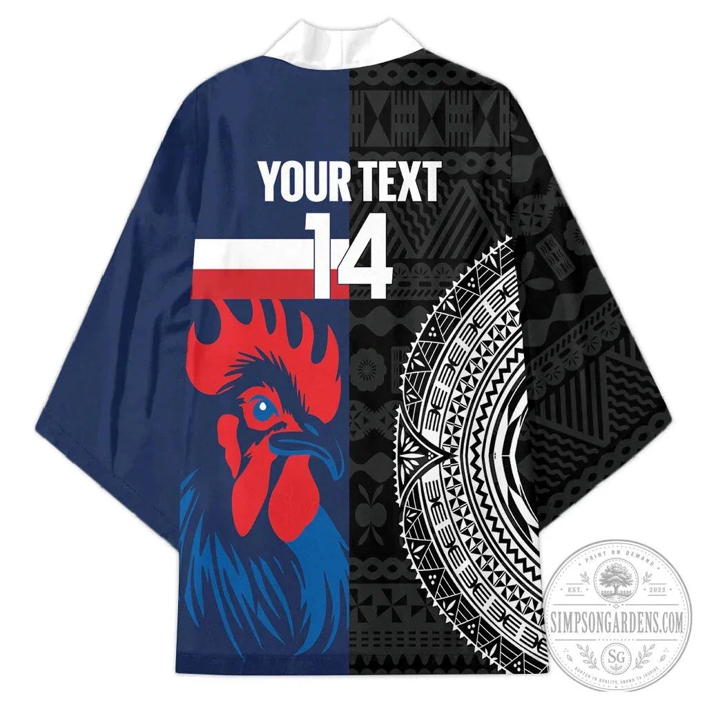 Fiji Rugby and France Rugby Flying Fijian Les Bleus Kimono Cardigan 9 Fiji Rugby and France Rugby Flying Fijian Les Bleus Kimono Cardigan