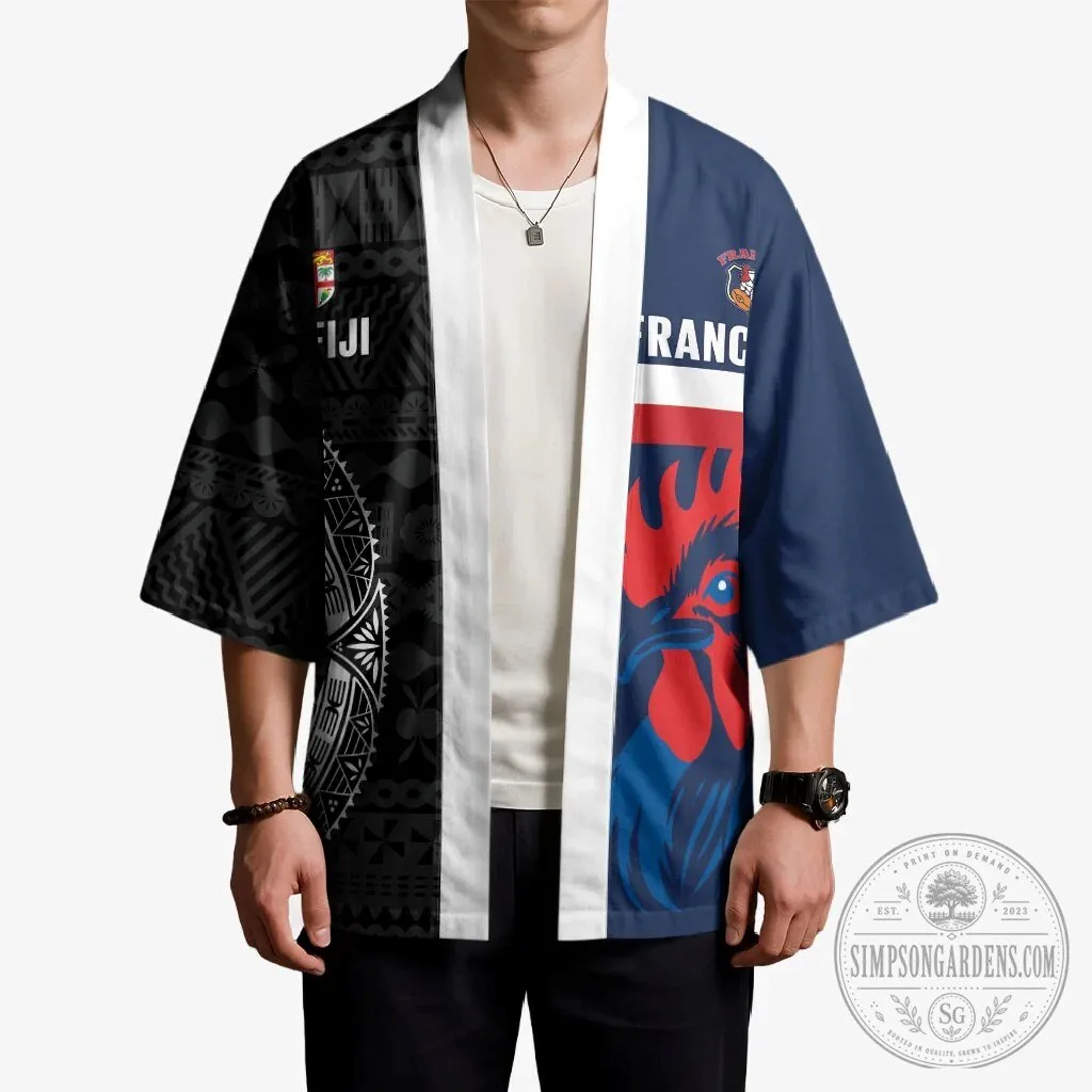 Fiji Rugby and France Rugby Flying Fijian Les Bleus Kimono Cardigan 11 Fiji Rugby and France Rugby Flying Fijian Les Bleus Kimono Cardigan