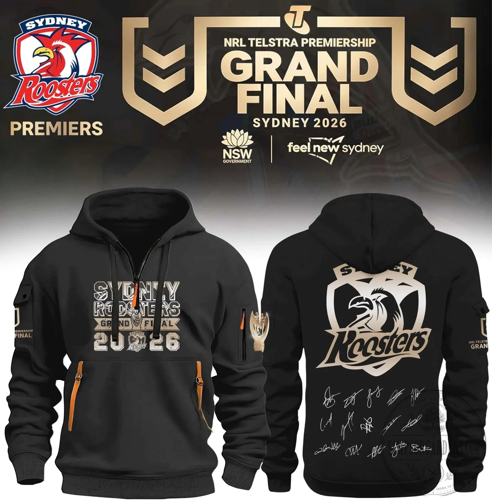 Sydney Roosters National Rugby League Grand Final 2026 Premiers Zipper Hoodie
