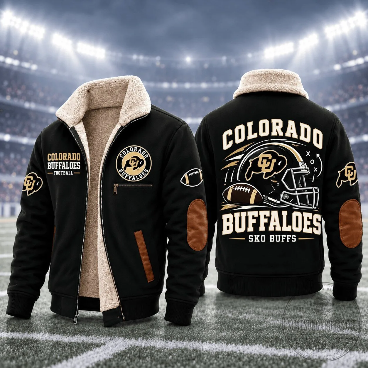 Sherpa Fleece Jacket for Colorado Buffaloes Football Fans 1 Sherpa Fleece Jacket for Colorado Buffaloes Football Fans