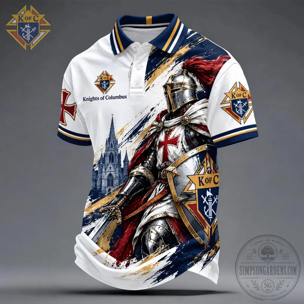 Crusader Polo Shirt - Medieval Knight Templar from Knights of Columbus Crusader Polo Shirt - Medieval Knight Templar from Knights of Columbus