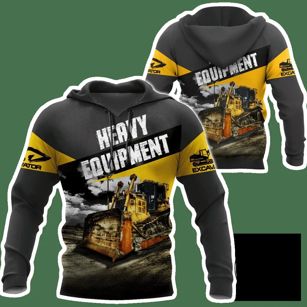 Heavy Equipment Excavator Bulldozer Operator Black Yellow Hoodie