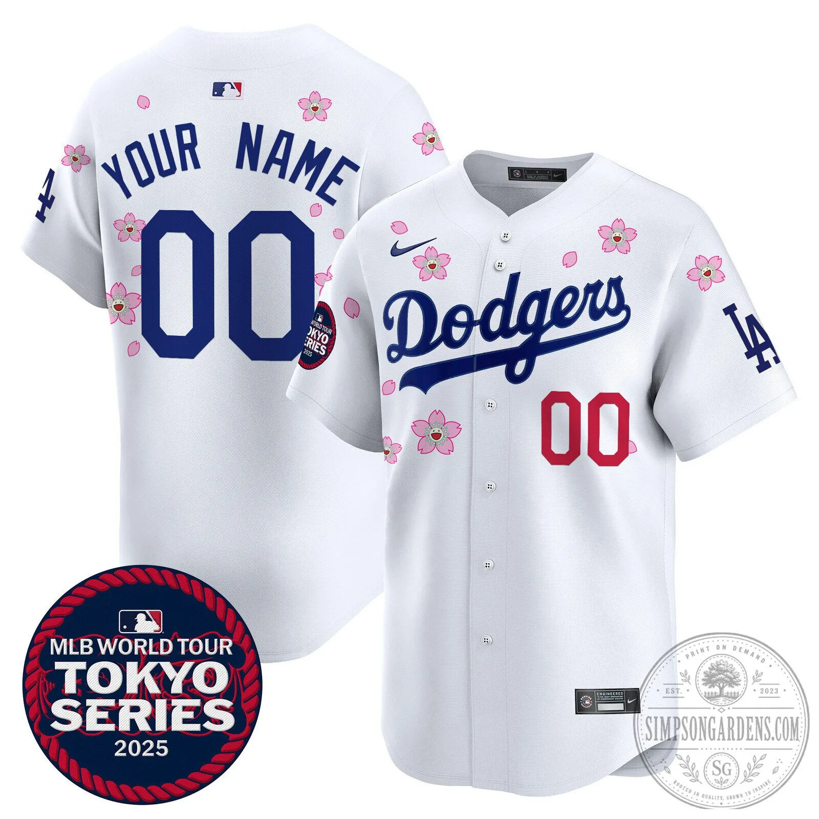 Dodgers Tokyo Series 2025 Baseball Jersey Custom Name Number White