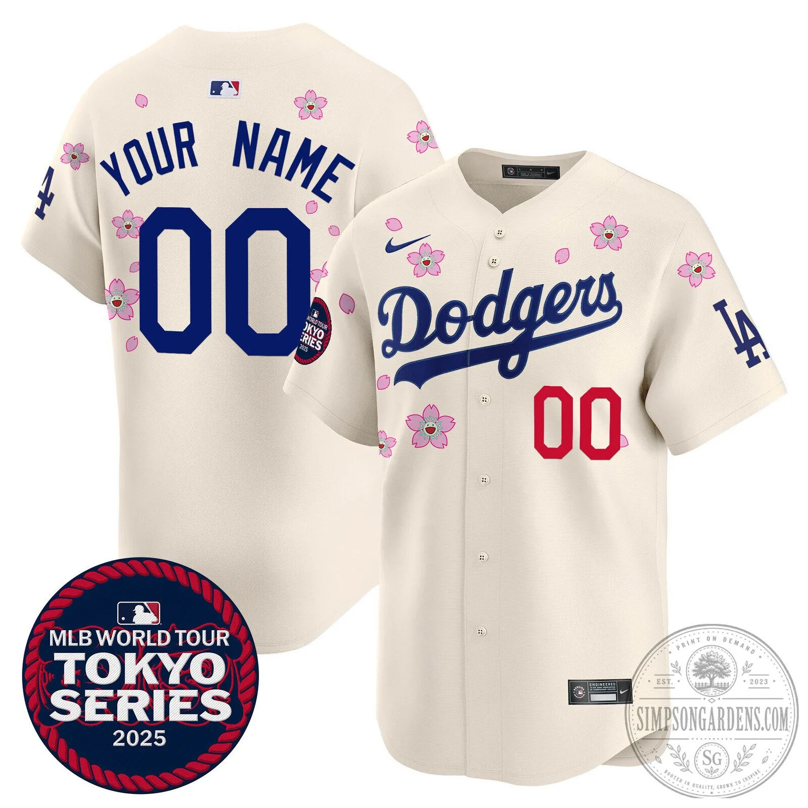 Dodgers Tokyo Series 2025 Baseball Jersey Custom Name Number White 18 Dodgers Tokyo Series 2025 Baseball Jersey Custom Name Number White