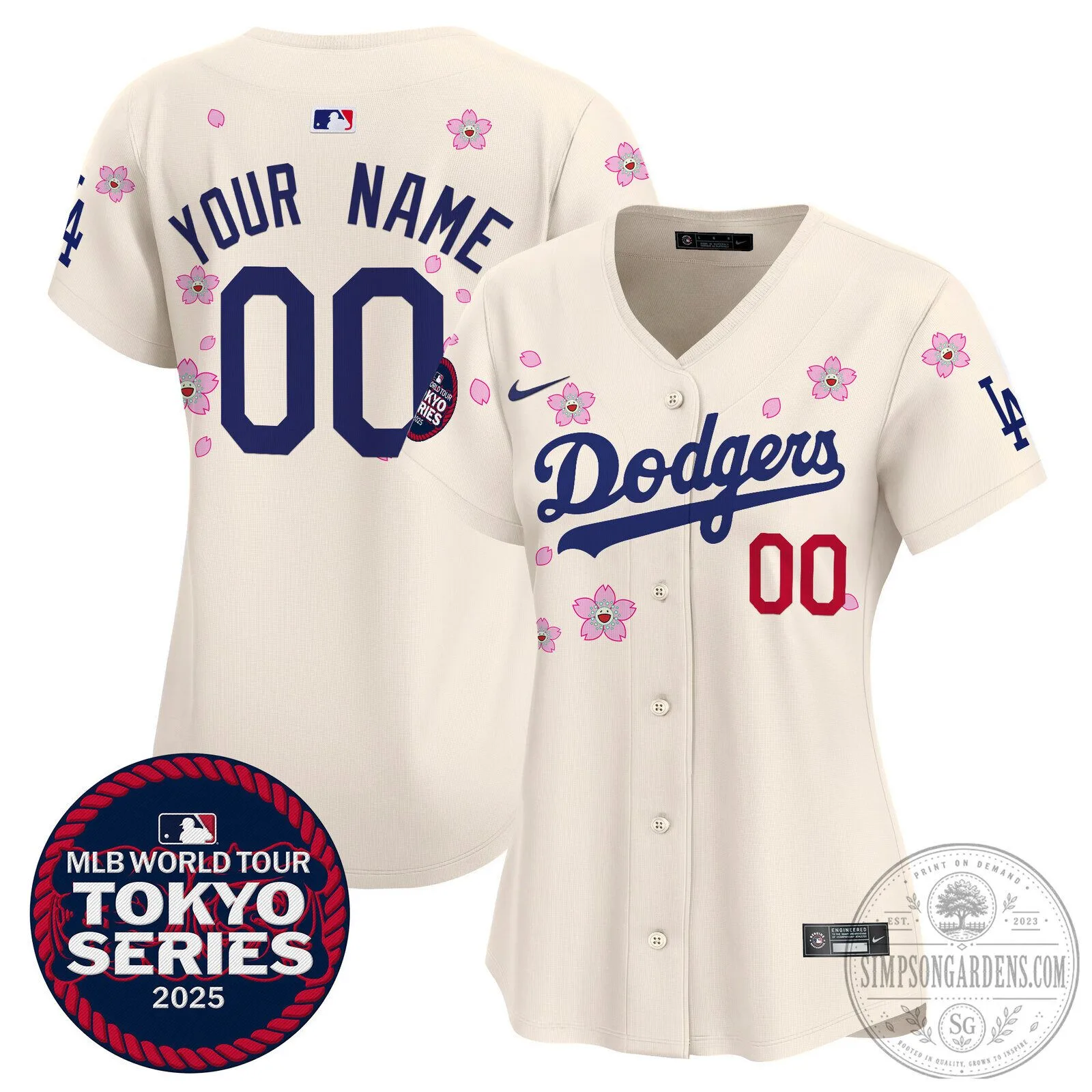 Dodgers Tokyo Series 2025 Baseball Jersey Custom Name Number White 23 Dodgers Tokyo Series 2025 Baseball Jersey Custom Name Number White